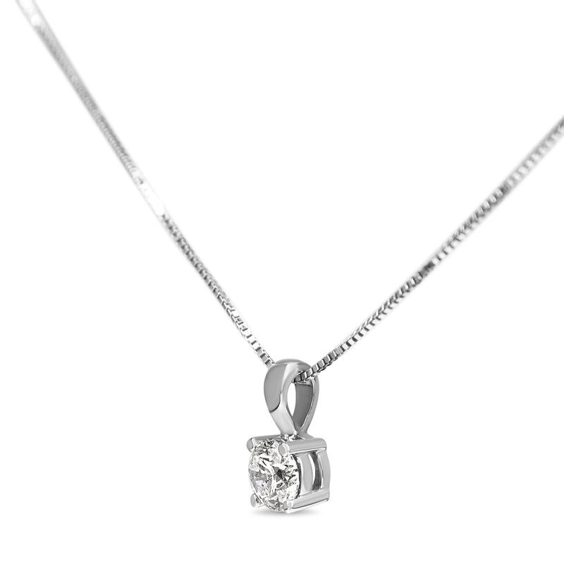 9ct White .40ct Diamond Solitaire Necklace