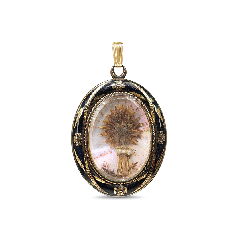 14ct Yellow Gold Antique Enamel Pendant