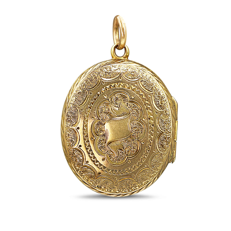 9ct Yellow Gold Antique 'In Memoriam' Victorian Mourning Locket With Enamel