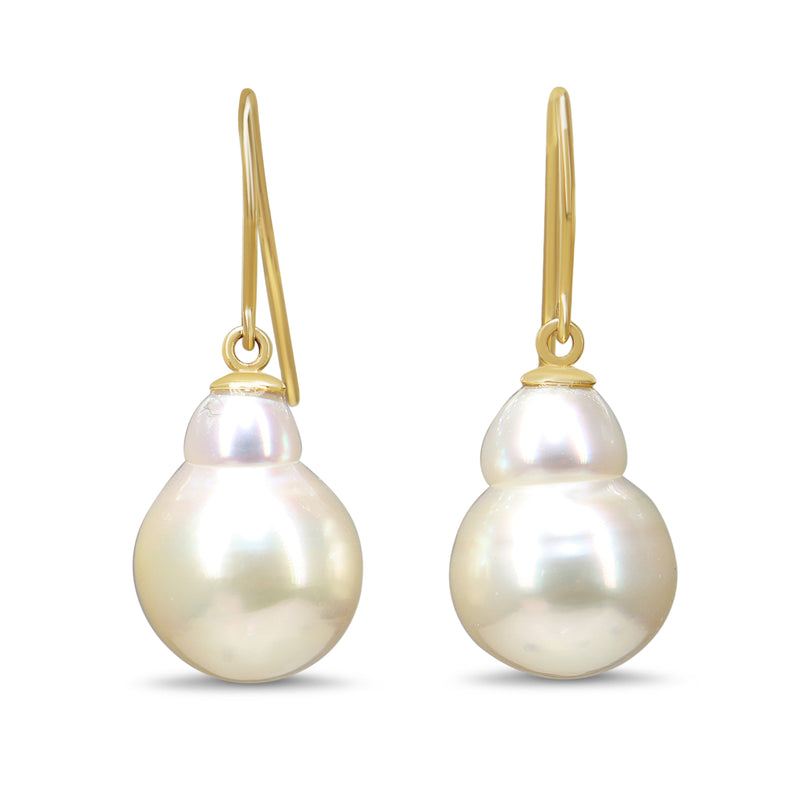 9ct Yellow Gold 11.8mm Baroque Pearl Earrings