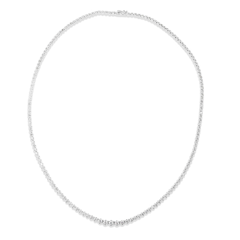Platinum 3.60ct Graduated Diamond Tennis Necklace