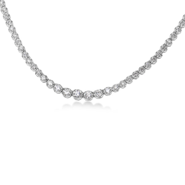 Platinum 3.60ct Graduated Diamond Tennis Necklace