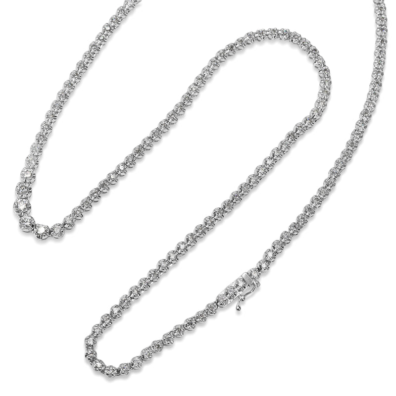 Platinum 3.60ct Graduated Diamond Tennis Necklace