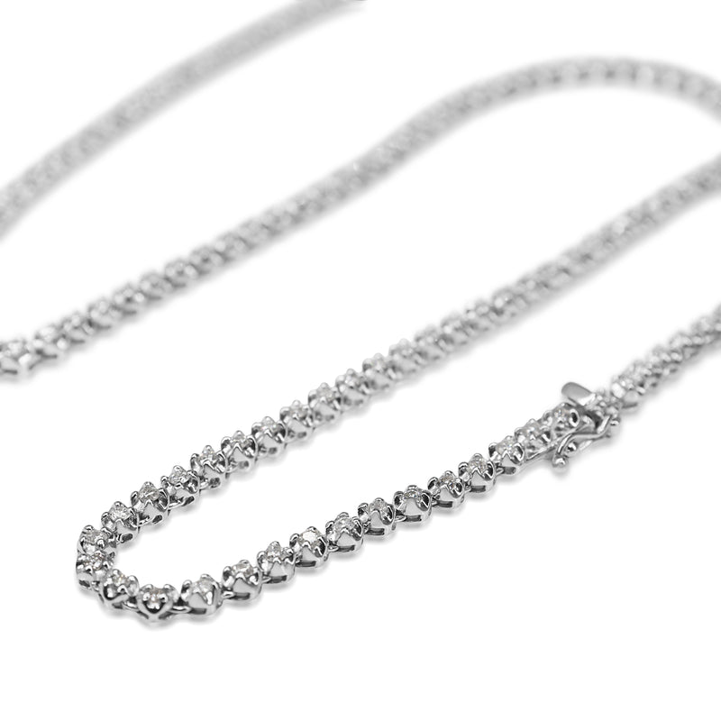Platinum 3.60ct Graduated Diamond Tennis Necklace