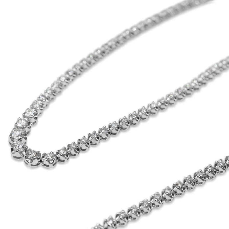 Platinum 3.60ct Graduated Diamond Tennis Necklace