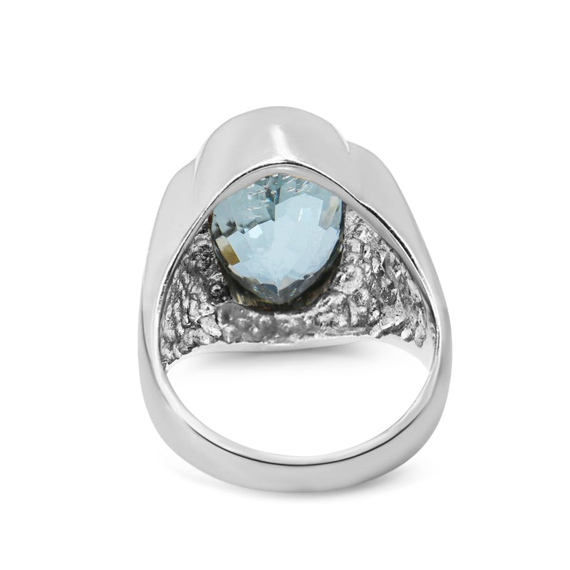 14ct White Gold Aquamarine Cocktail Ring