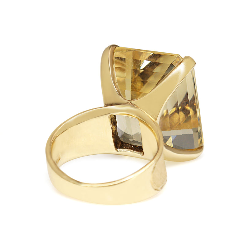 18ct Yellow Gold Vintage Citrine Cocktail Ring