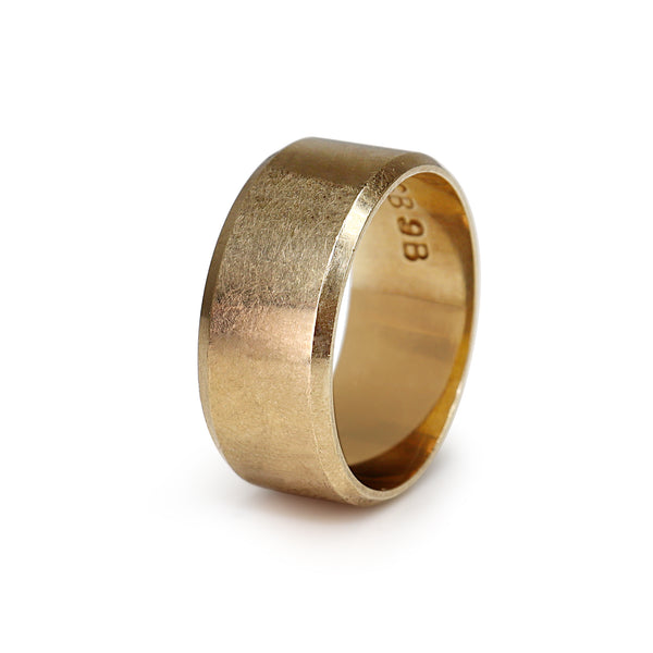 9ct Yellow Gold Wide Band Cigar Style Ring