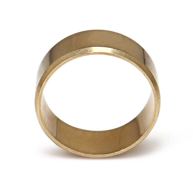 9ct Yellow Gold Wide Band Cigar Style Ring