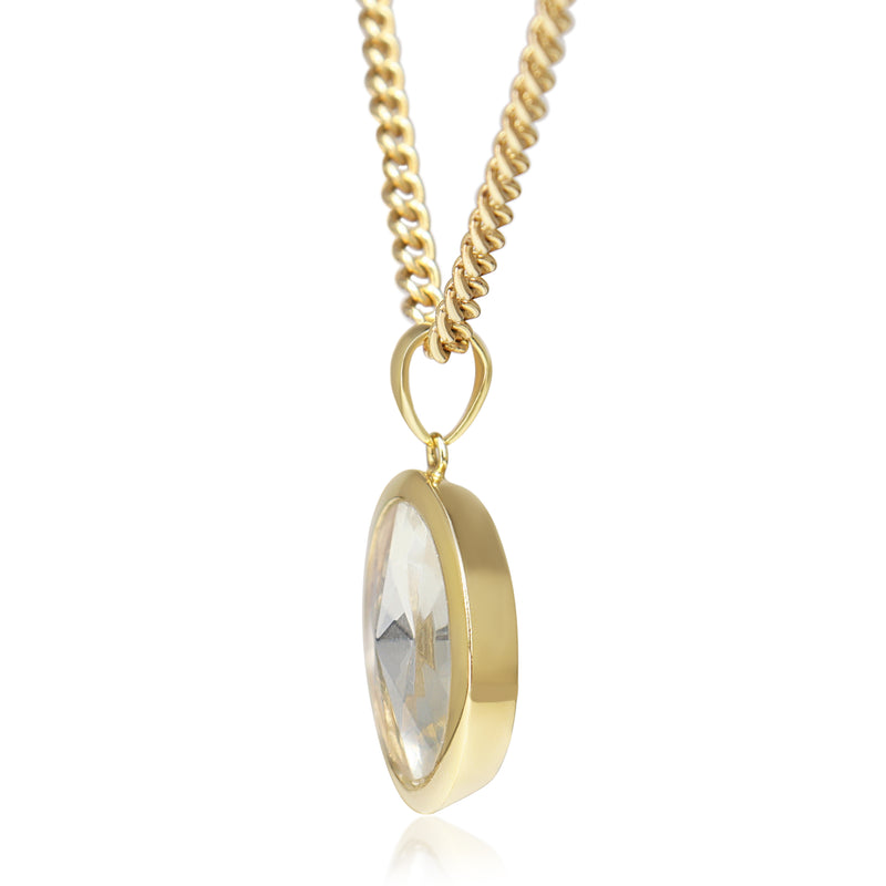 18ct Yellow Gold Capricorn Star Sign Diamond Swivel Pendant on 9ct Yellow Gold Chain