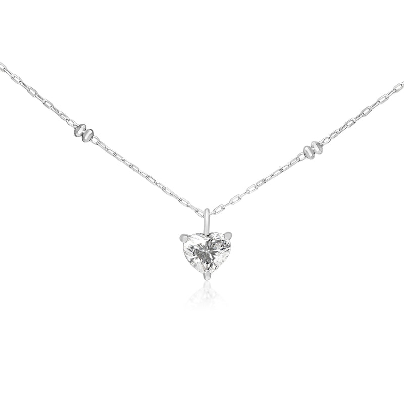 Platinum .45ct Heart Diamond Necklace