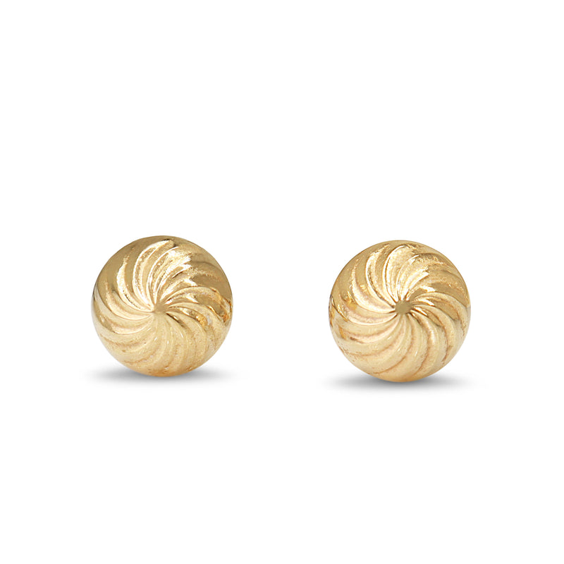 9ct Yellow Gold Twist Button Stud Earrings
