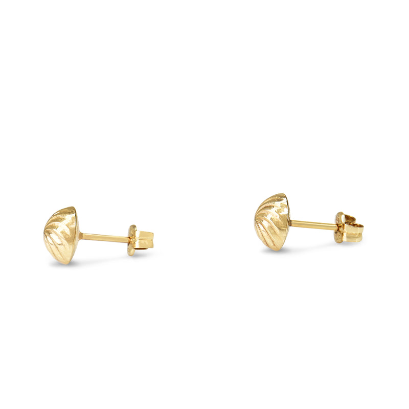 9ct Yellow Gold Twist Button Stud Earrings