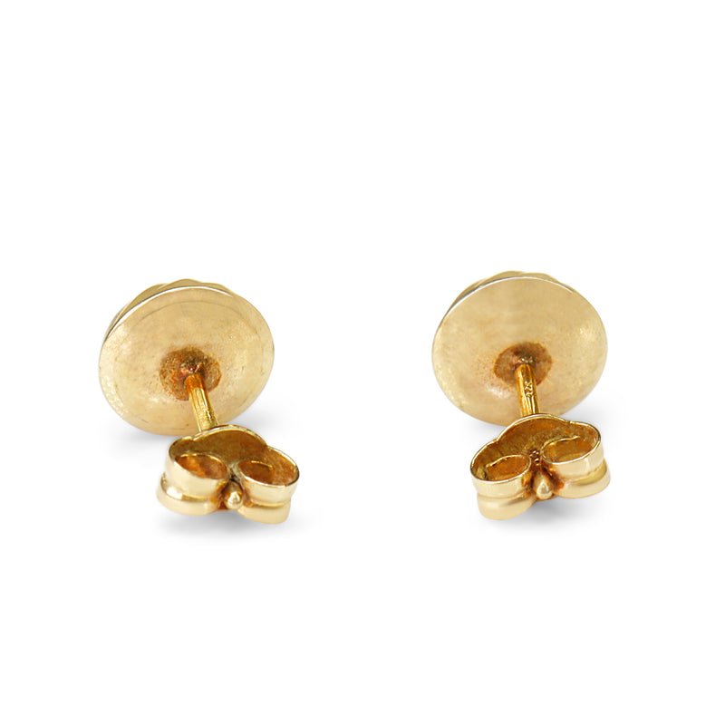 9ct Yellow Gold Twist Button Stud Earrings
