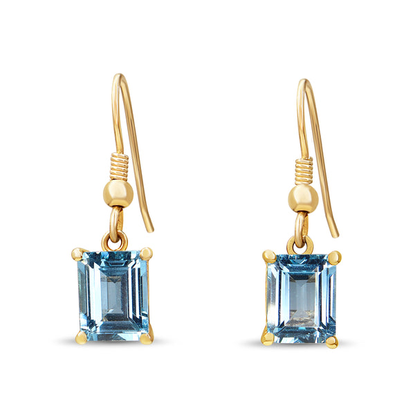 9ct Yellow Gold Topaz Drop Earrings
