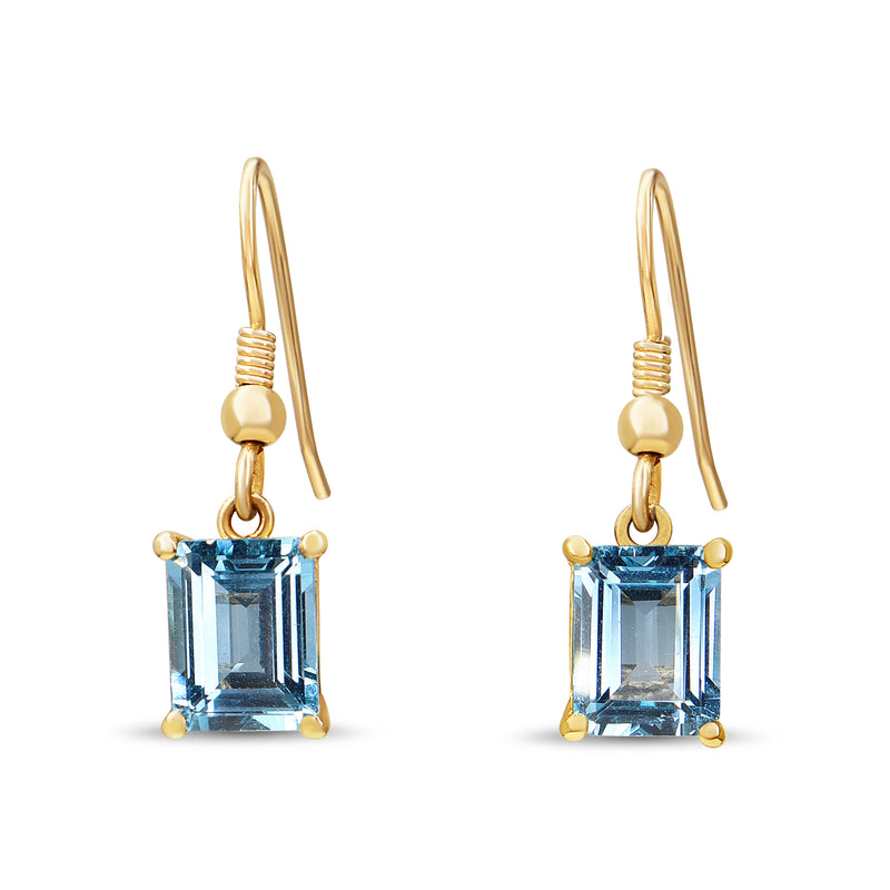 9ct Yellow Gold Topaz Drop Earrings
