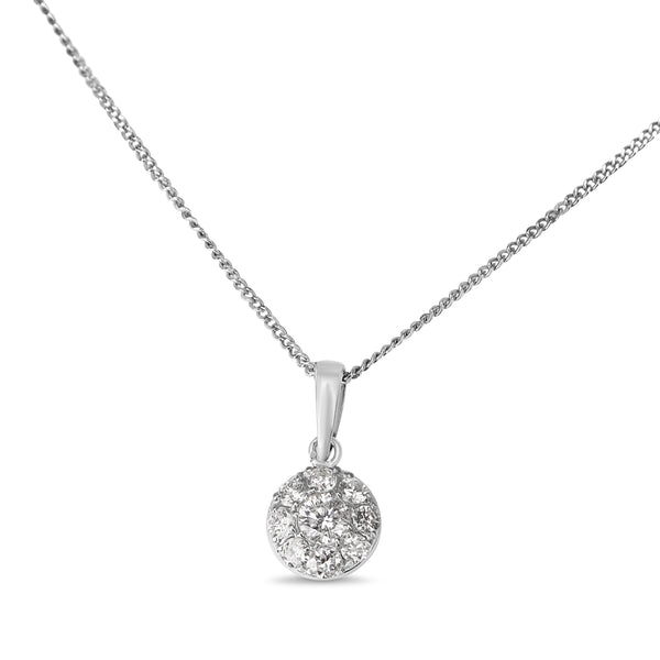 Platinum Diamond Cluster Necklace
