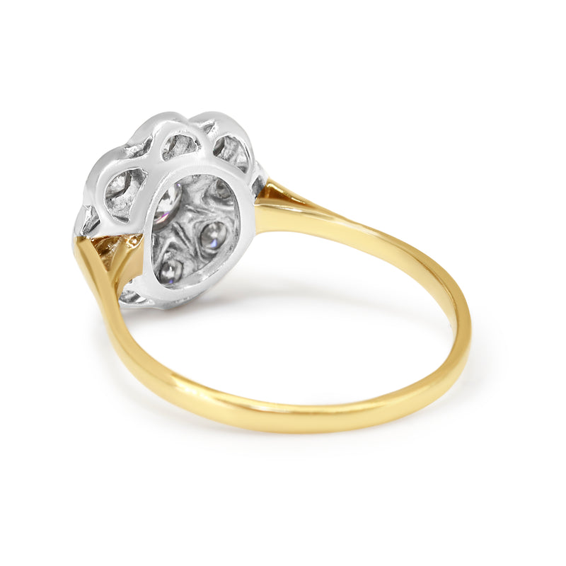 18ct Yellow and White Gold Diamond Daisy Ring