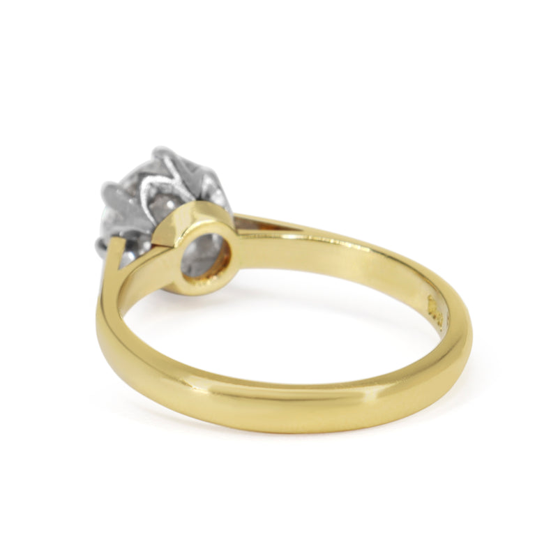 18ct Yellow and White Gold 1.00ct Diamond Solitaire Ring