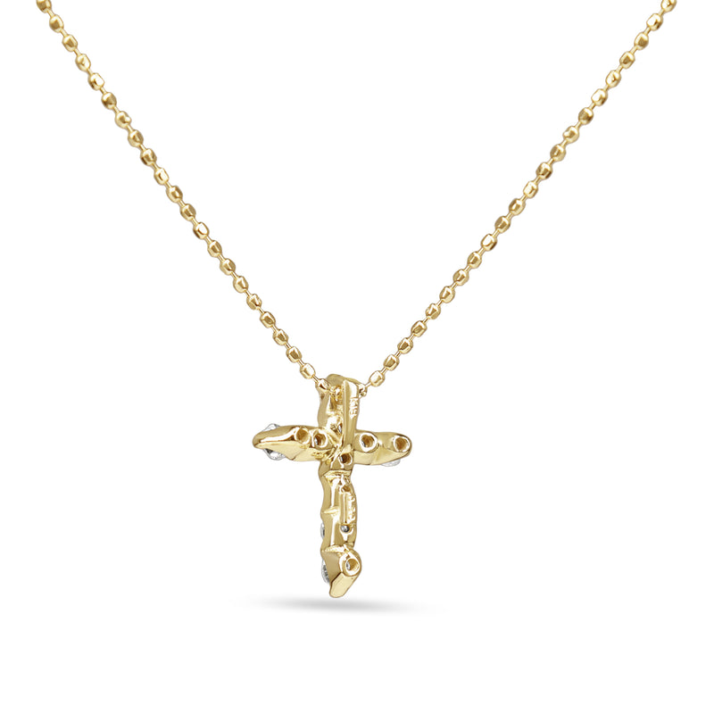 18ct Yellow Gold Diamond Cross Necklace