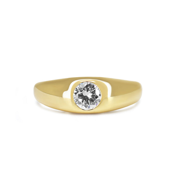 18ct Yellow Gold Gypsy Style Diamond Band Ring