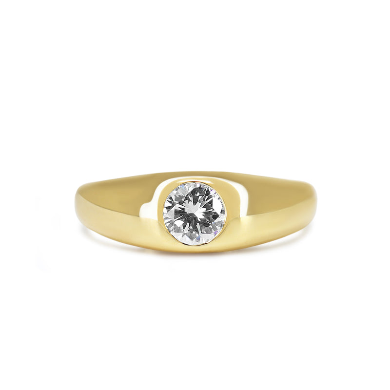 18ct Yellow Gold Gypsy Style Diamond Band Ring