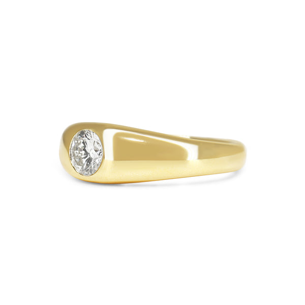 18ct Yellow Gold Gypsy Style Diamond Band Ring