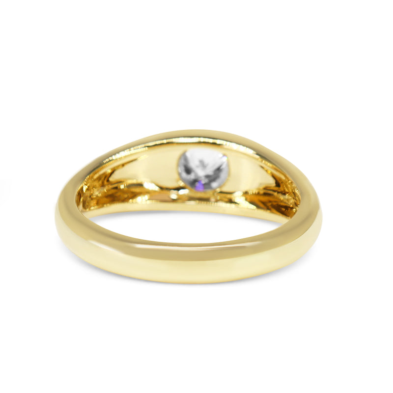 18ct Yellow Gold Gypsy Style Diamond Band Ring