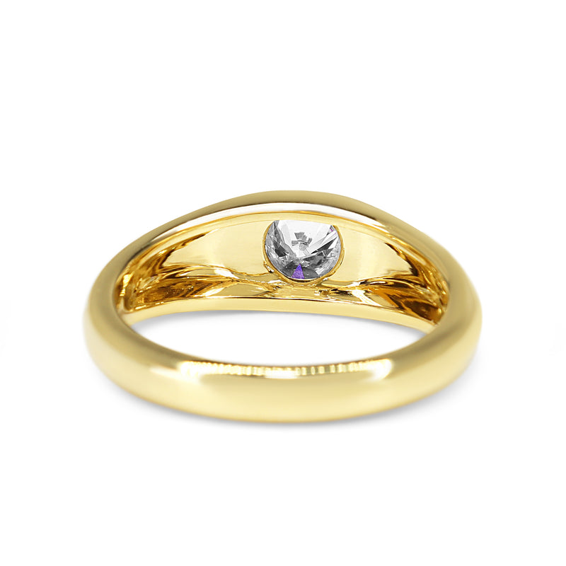 18ct Yellow Gold Gypsy Style Diamond Band Ring