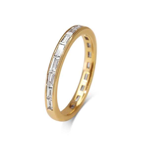 18ct Rose Gold 1.00ct Diamond Baguette Band Ring