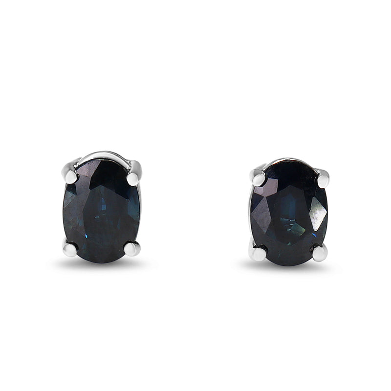 14ct White Gold Sapphire Stud Earrings