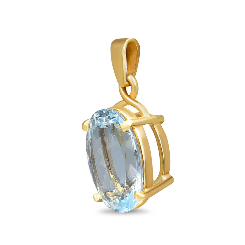 9ct Yellow Gold Aquamarine Pendant