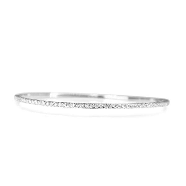 18ct White Gold Fine Diamond Bangle