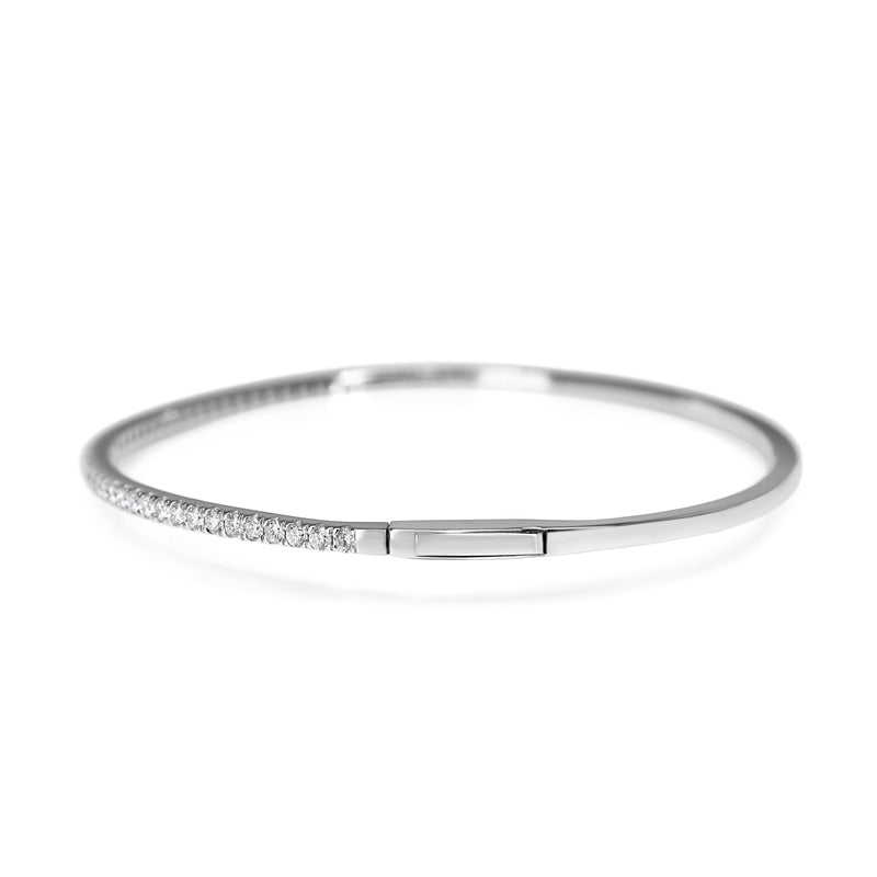 18ct White Gold Fine Diamond Bangle