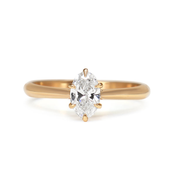 18ct Rose Gold .50ct Oval Diamond Solitaire Ring
