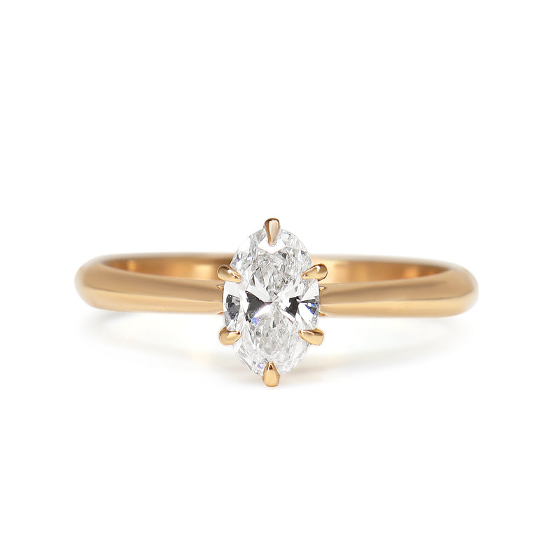 18ct Rose Gold .50ct Oval Diamond Solitaire Ring