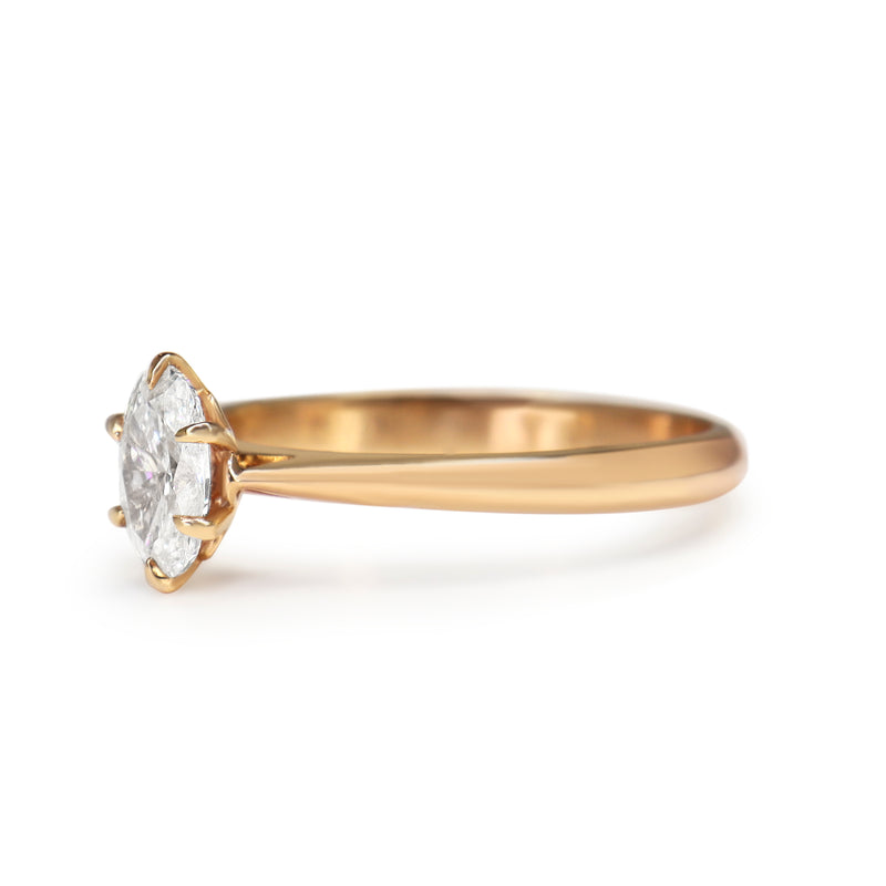 18ct Rose Gold .50ct Oval Diamond Solitaire Ring