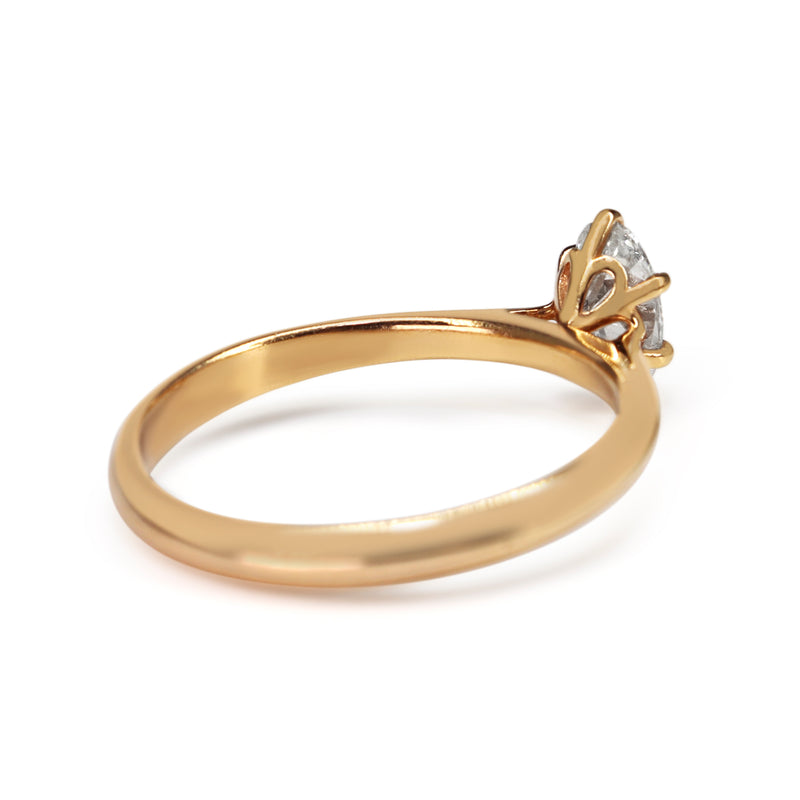 18ct Rose Gold .50ct Oval Diamond Solitaire Ring