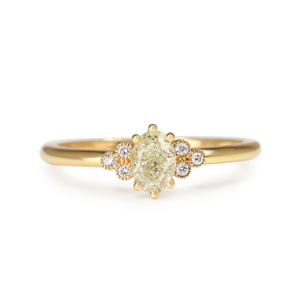 18ct Yellow Gold Fancy Yellow Vintage Style Diamond Ring