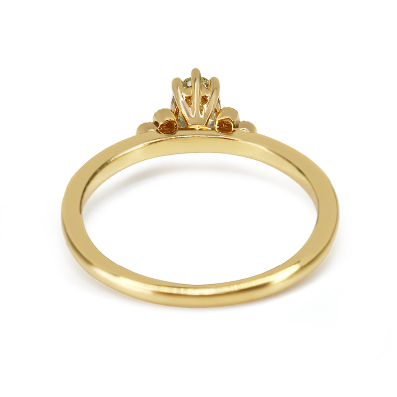 18ct Yellow Gold Fancy Yellow Vintage Style Diamond Ring