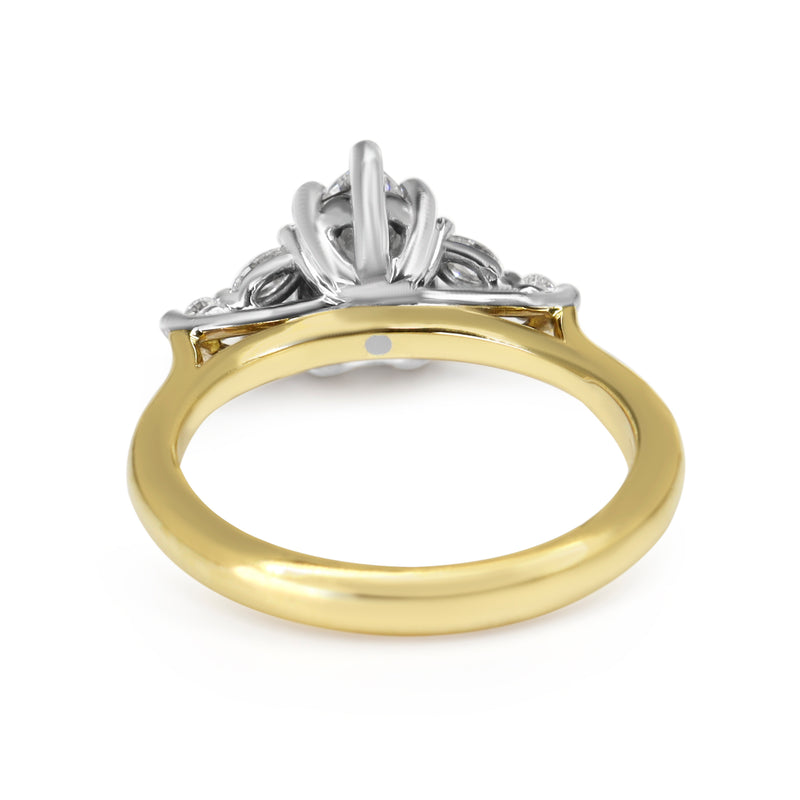 18ct Yellow and White Gold Pear and Marquise Diamond Ring