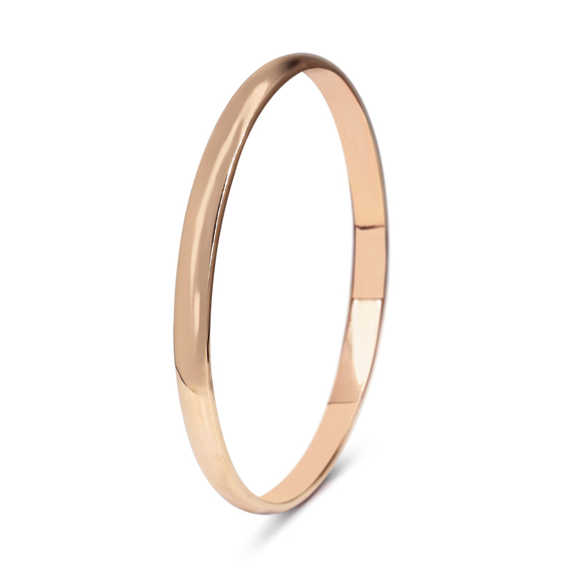 9ct Rose Gold Solid Round Bangle
