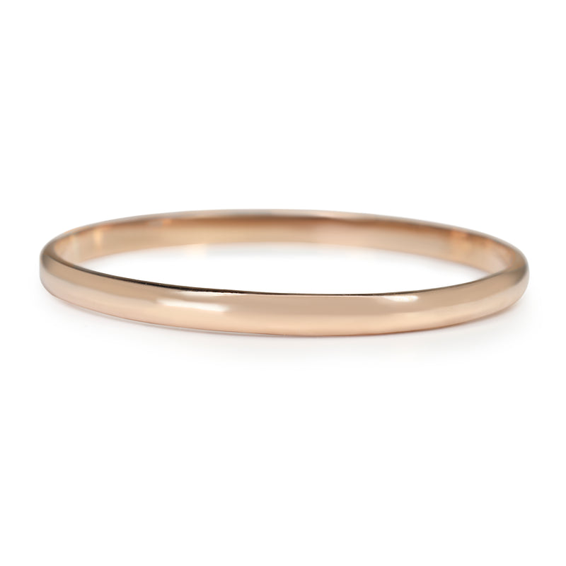 9ct Rose Gold Solid Round Bangle