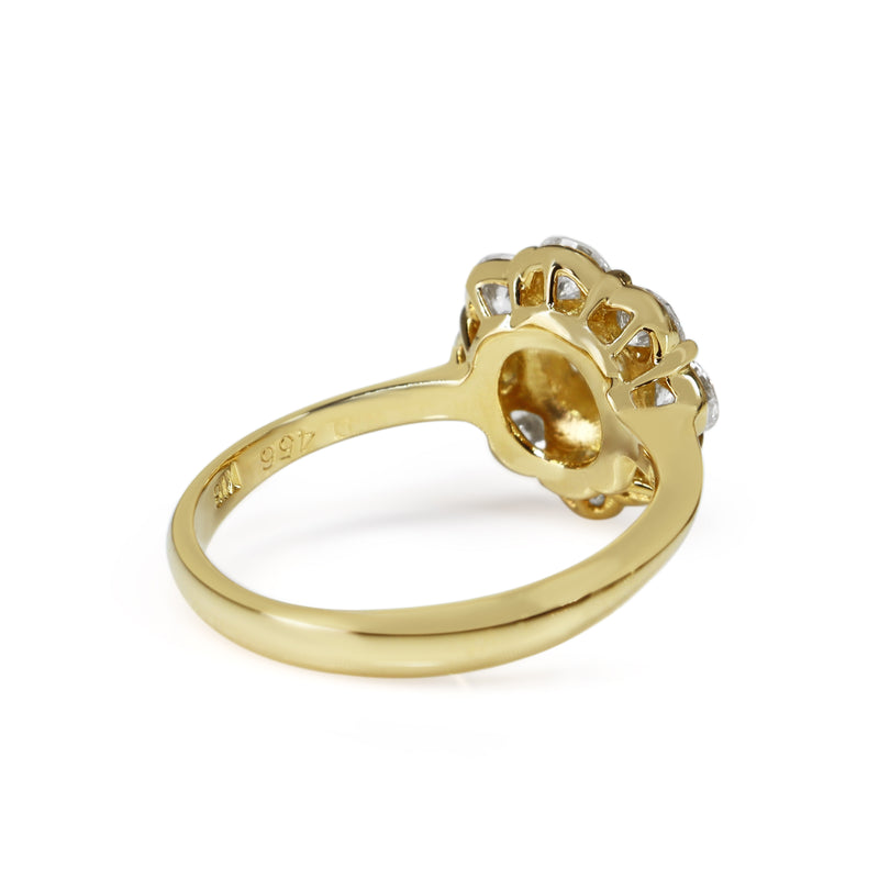 18ct Yellow Gold Diamond Daisy Ring