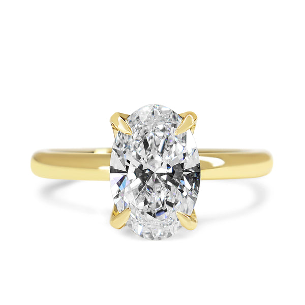 18ct Yellow Gold Oval Lab Grown Diamond Solitaire Ring