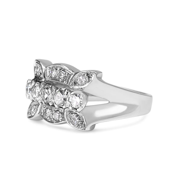 14ct White Gold Vintage Single Cut Diamond Ring