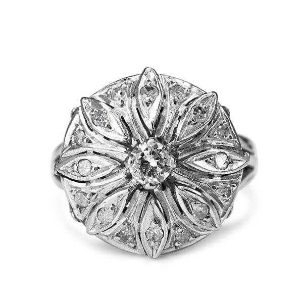 Palladium Vintage Diamond Cocktail Ring