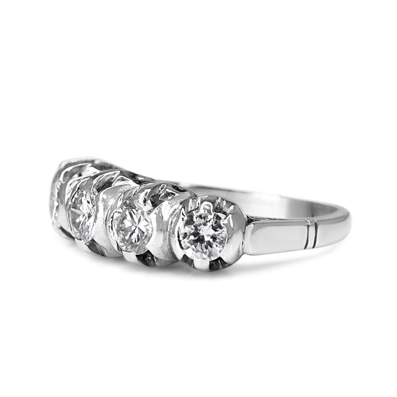 Platinum 1.05ct 5 Stone Vintage Diamond Ring