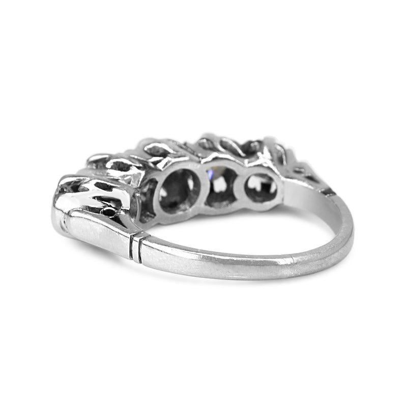 Platinum 1.05ct 5 Stone Vintage Diamond Ring