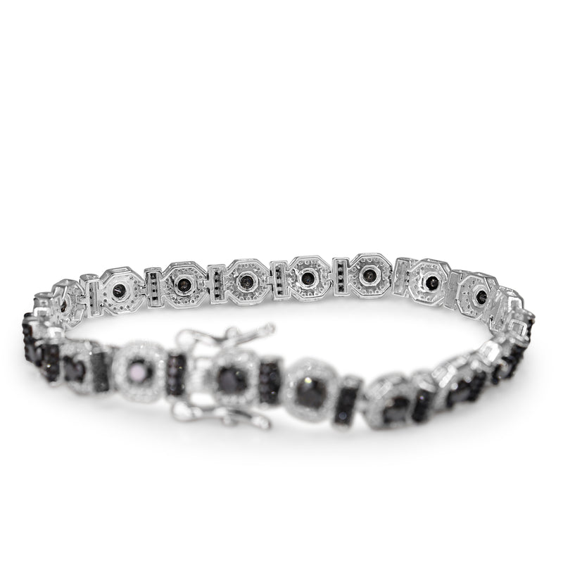 9ct White Gold Black and White Diamond Bracelet